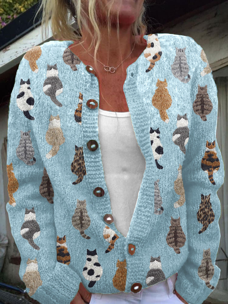 Artistic Cat Gallery Cardigan