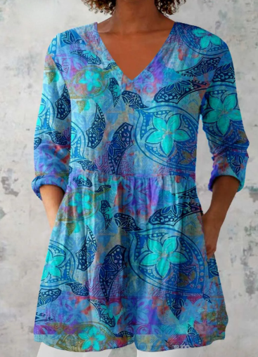 Chloe | Long Blouse with V-Neck
