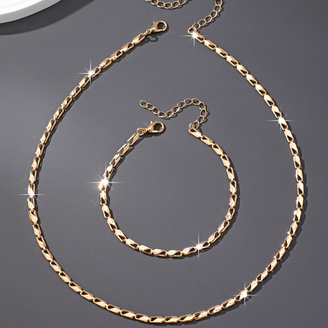 Gold Necklace and Bracelet Duo