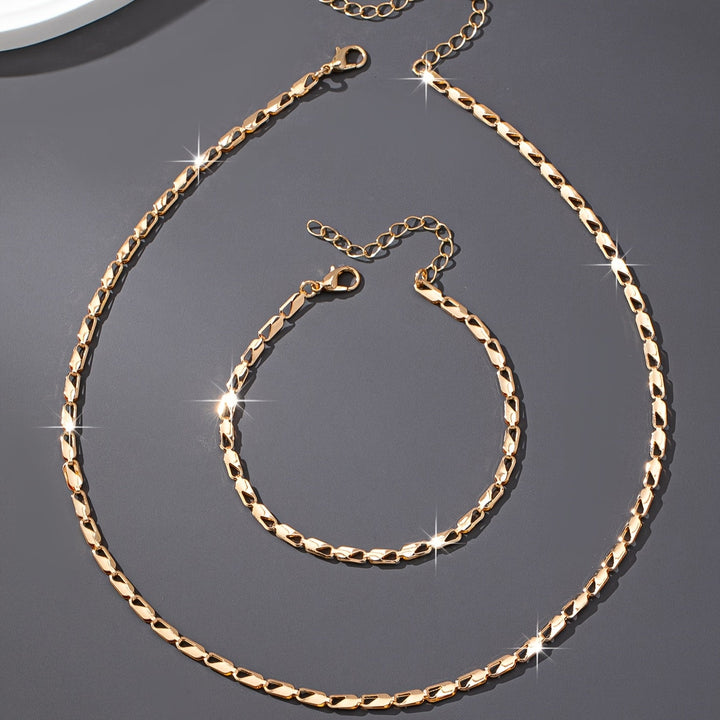 Gold Necklace and Bracelet Duo