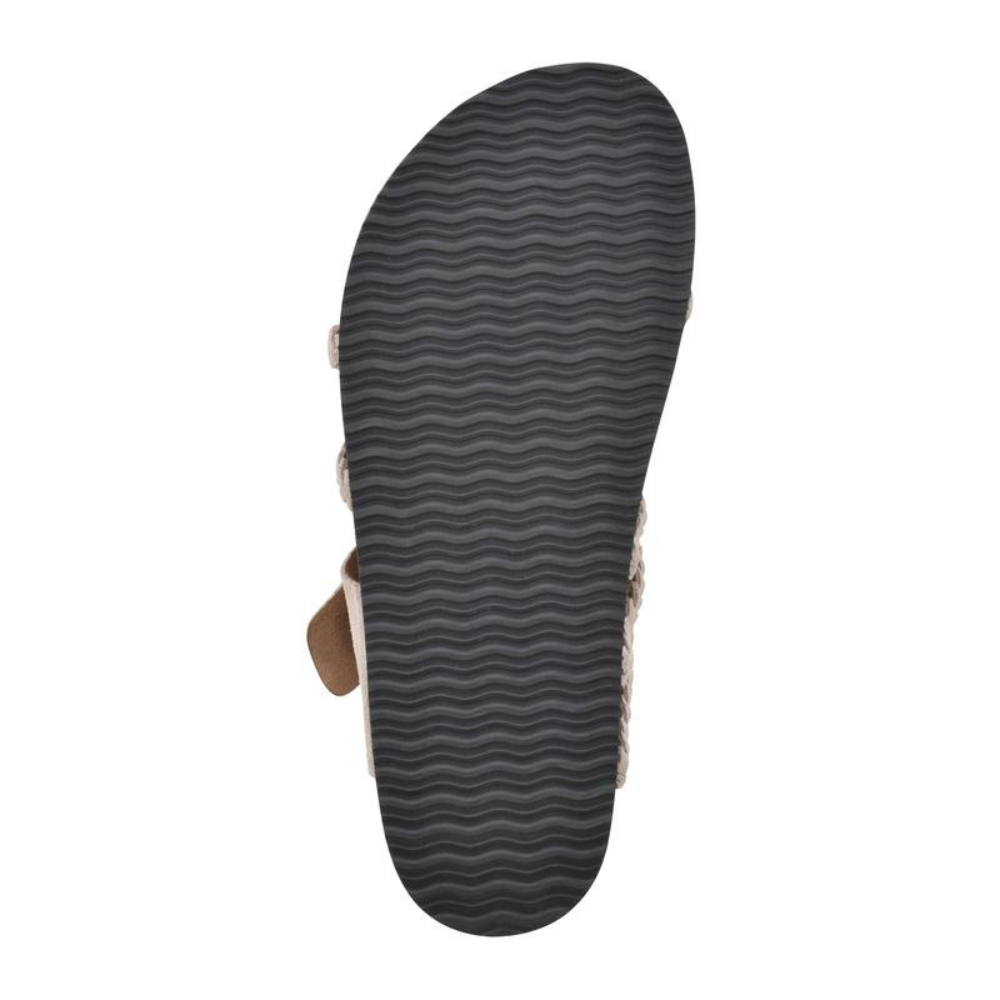 Rubber outsole for weave sandals with textured tread