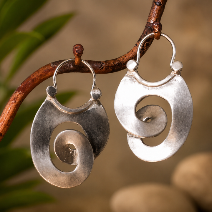 Retro Irregular Silver Earrings