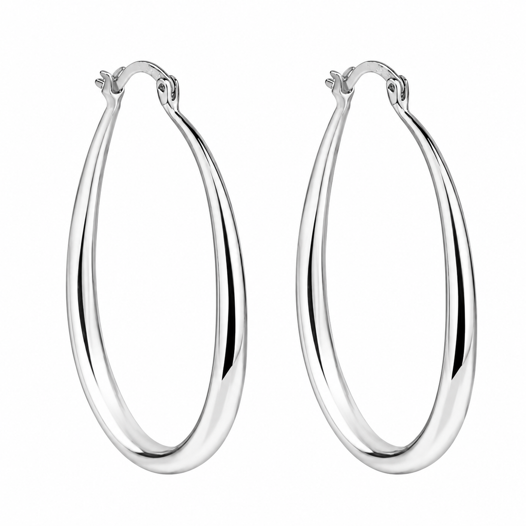 Luna Luxe Oval Hoop Earrings – Gold & Silver Collection