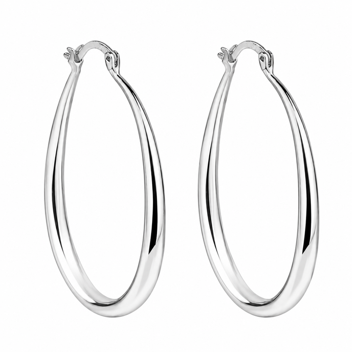 Luna Luxe Oval Hoop Earrings – Gold & Silver Collection