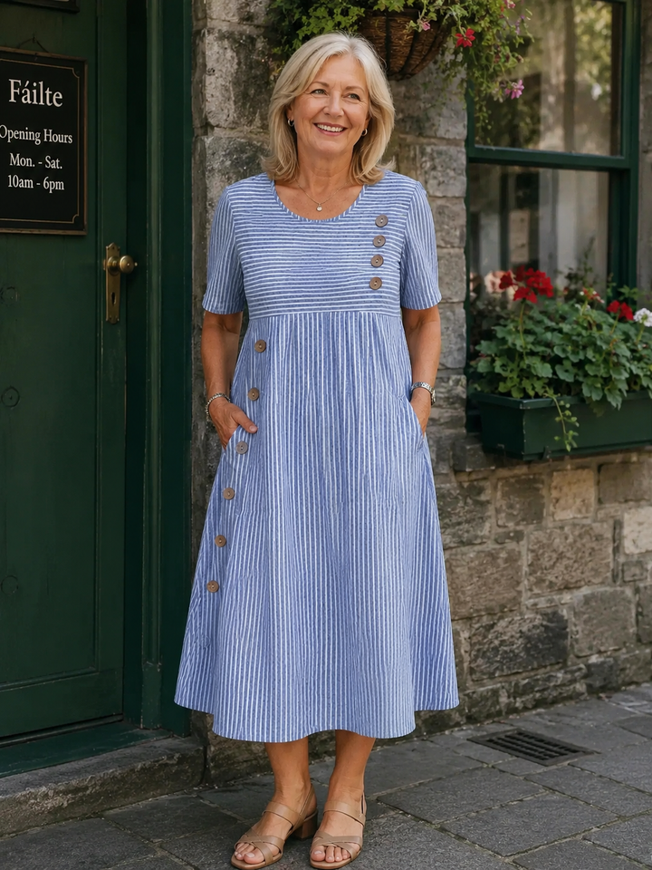 Marina - Elegant Striped Midi Dress