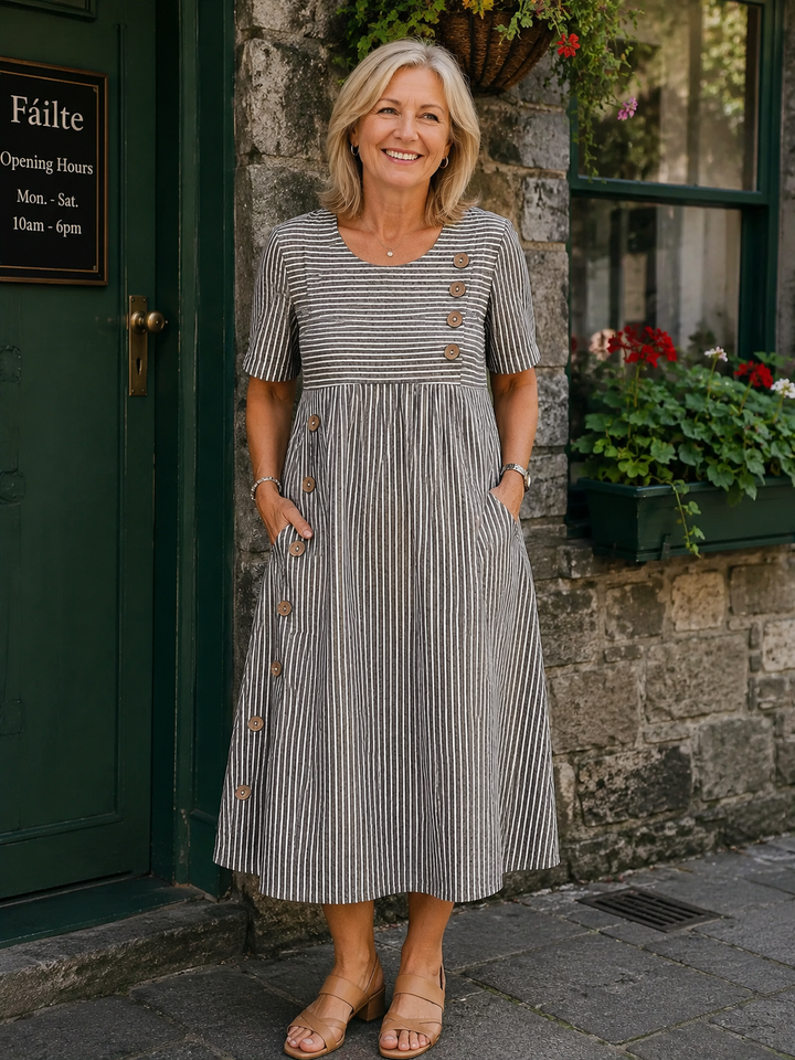 Marina - Elegant Striped Midi Dress