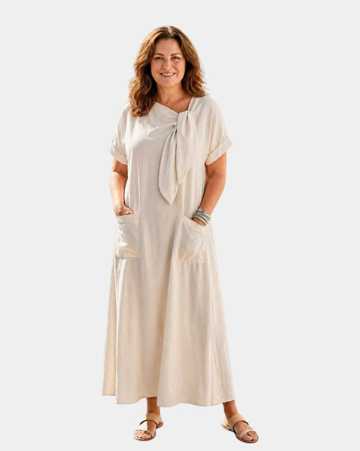 Abelle | Maxi Midi Dress with Knotted Neckline