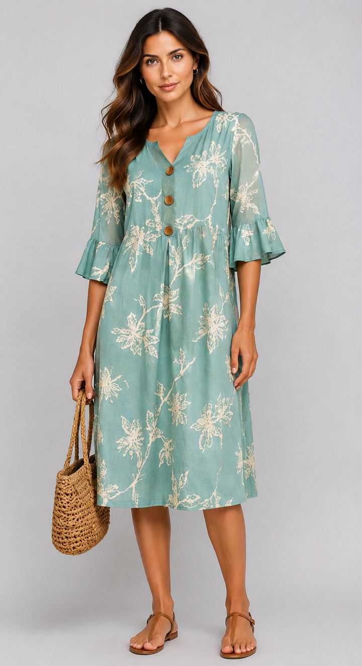 Coastal Bloom Midi Dress