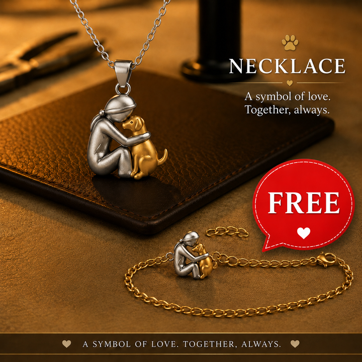 Dog Lover Hug Pendant Necklace | Free Gift