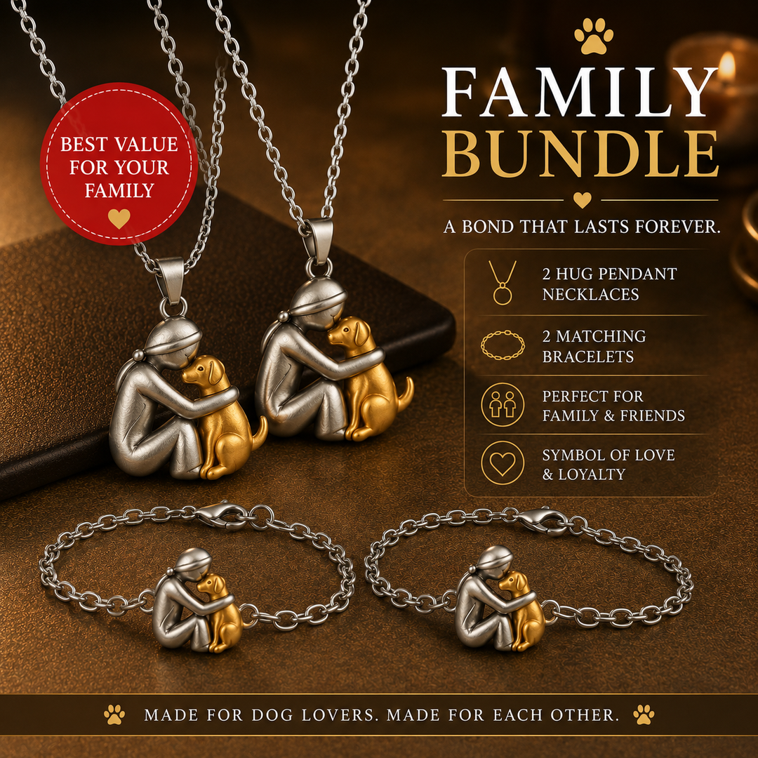 Dog Lover Hug Pendant Necklace | Free Gift