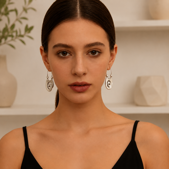 Retro Irregular Silver Earrings