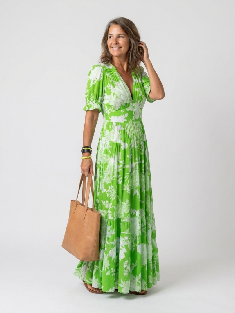 The Rosalie Floral V-Neck Floral Maxi Dress