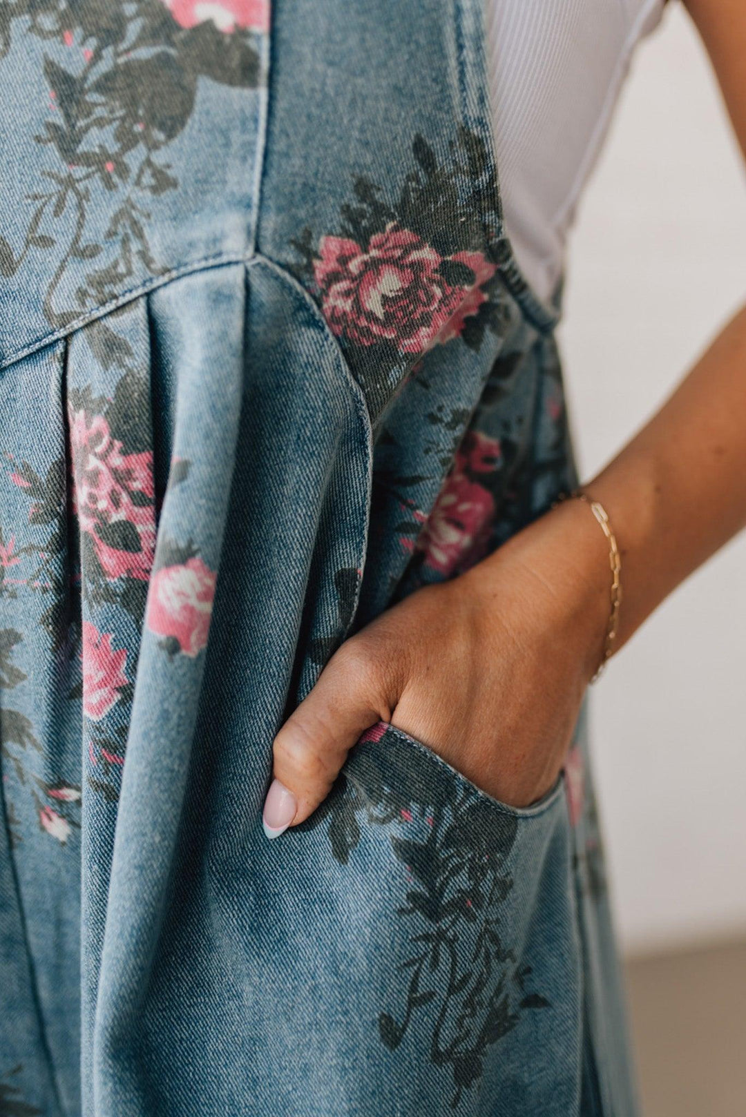 Marlene | Floral Print Denim Overalls