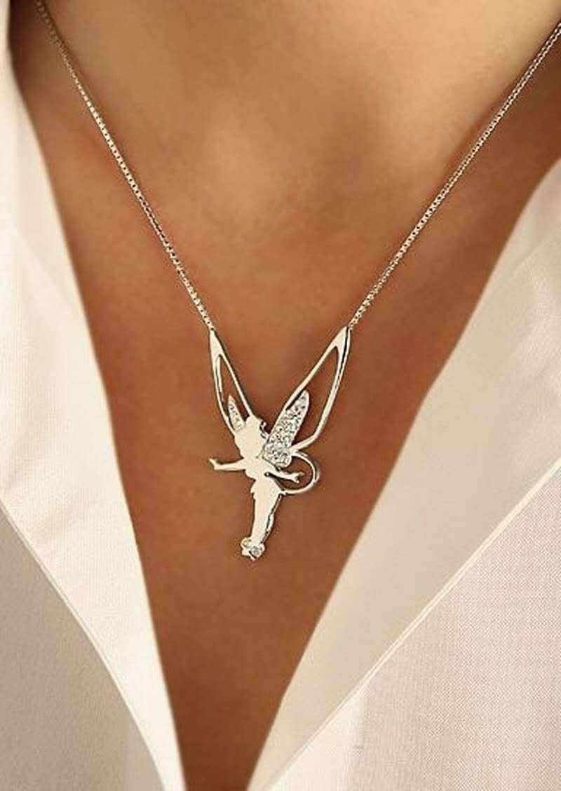 Gold Fairy Pendant Necklace