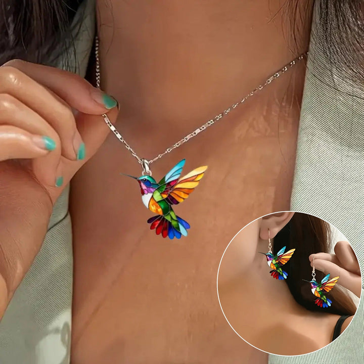 Mary™ | Hummingbird Jewelry Set: Necklace & Earrings