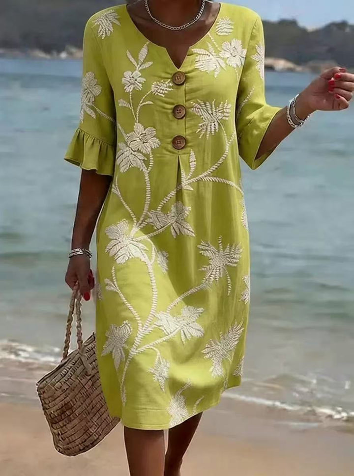 Coastal Bloom Midi Dress