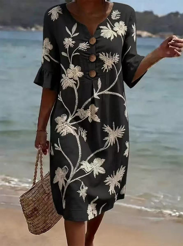 Coastal Bloom Midi Dress