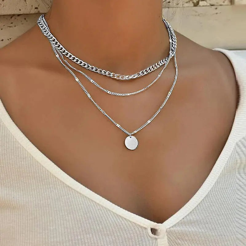 Chic Gold and Silver Plated Necklace
