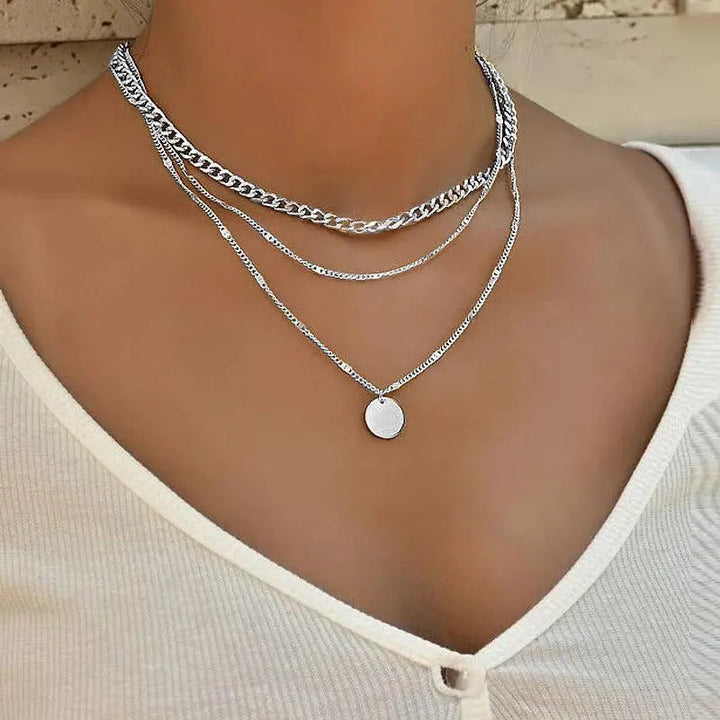 Chic Gold and Silver Plated Necklace