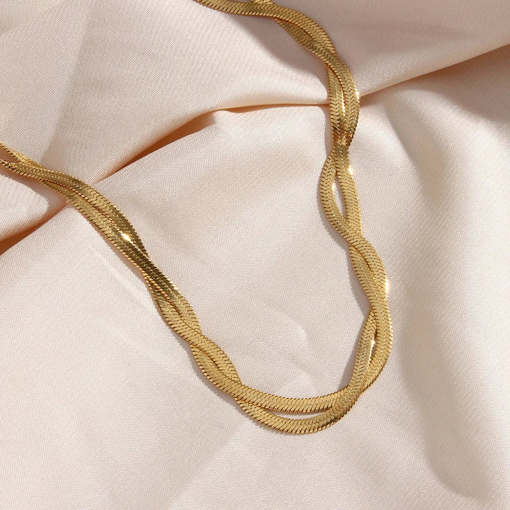 Classic Gold-Plated Necklace and Bracelet Set