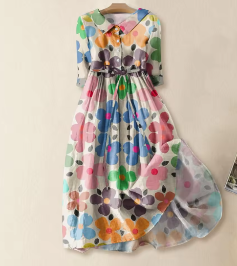 Women's Summer Lace-Up Waist Dress - Timeless Comfort & Style