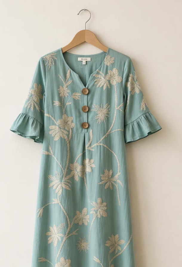 Coastal Bloom Midi Dress