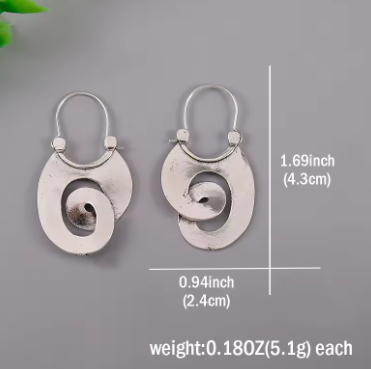 Retro Irregular Silver Earrings