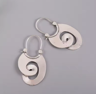 Retro Irregular Silver Earrings