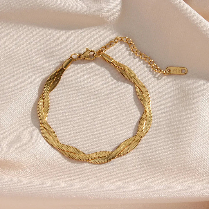 Classic Gold-Plated Necklace and Bracelet Set