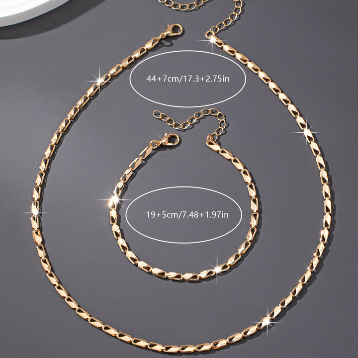 Gold Necklace and Bracelet Duo
