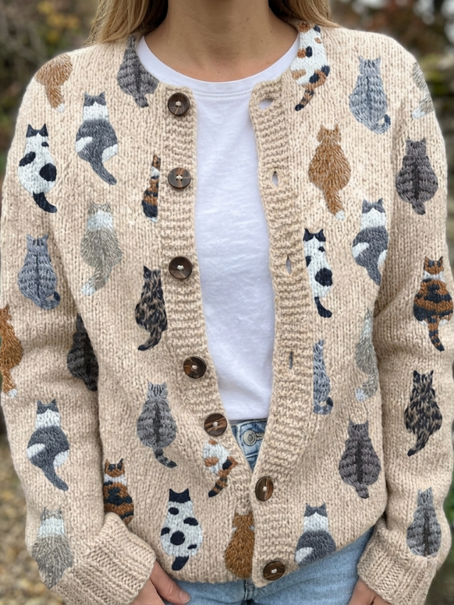 Artistic Cat Gallery Cardigan