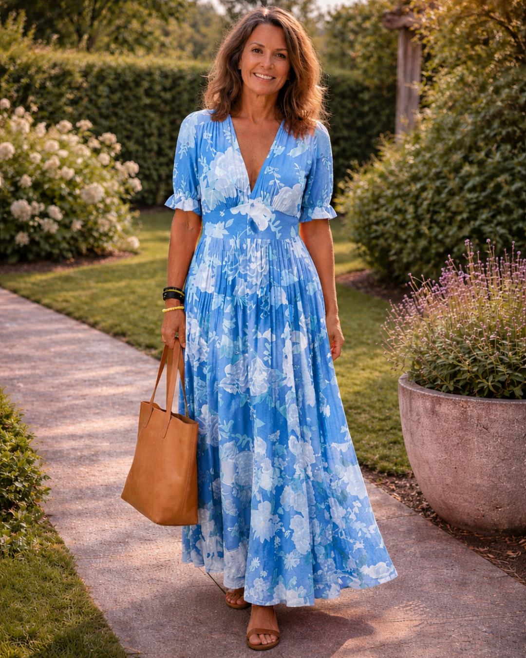 The Rosalie Floral V-Neck Floral Maxi Dress