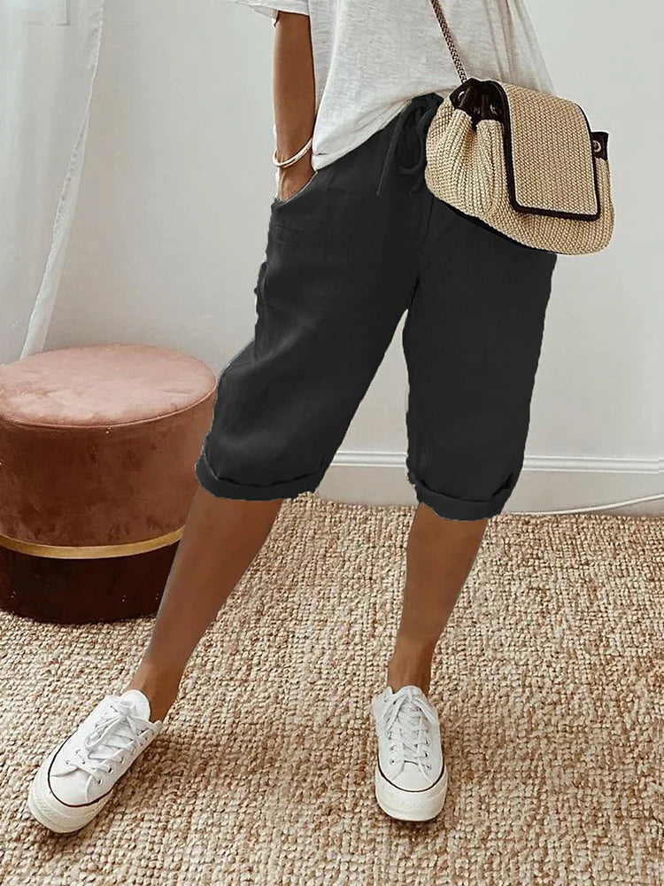 Laluna® | Cotton Linen Relaxed Shorts