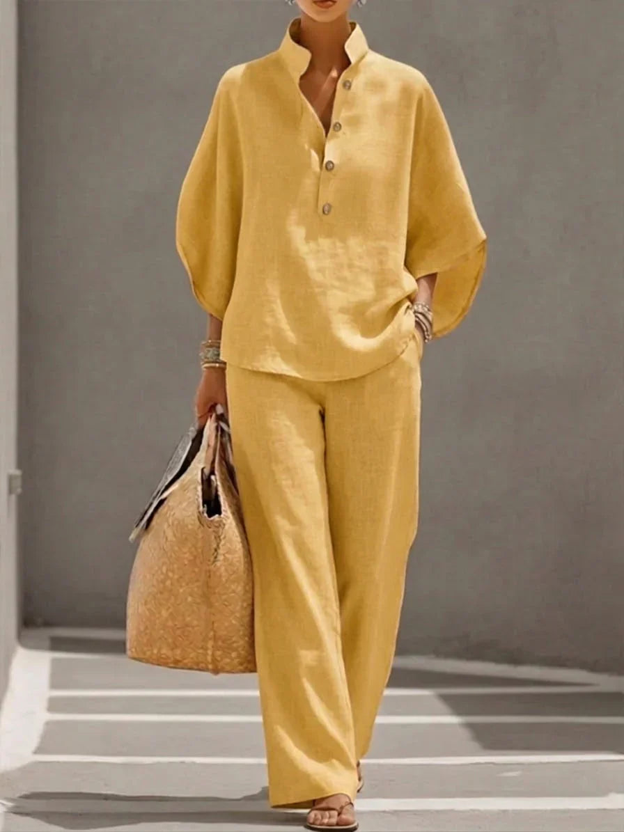 Maribel Breeze Linen Blend Two-Piece Set