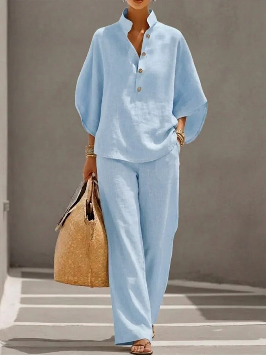 Maribel Breeze Linen Blend Two-Piece Set