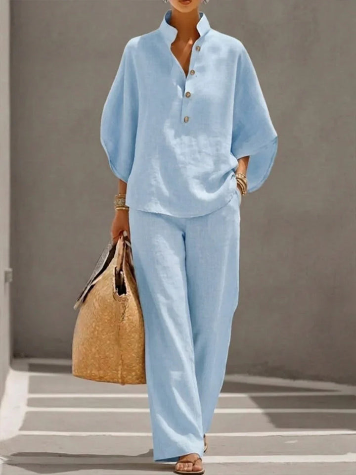 Maribel Breeze Linen Blend Two-Piece Set