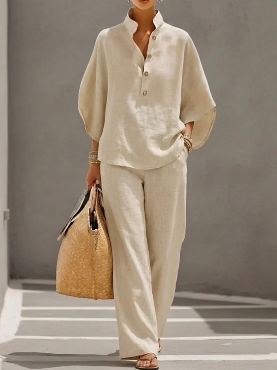 Maribel Breeze Linen Blend Two-Piece Set