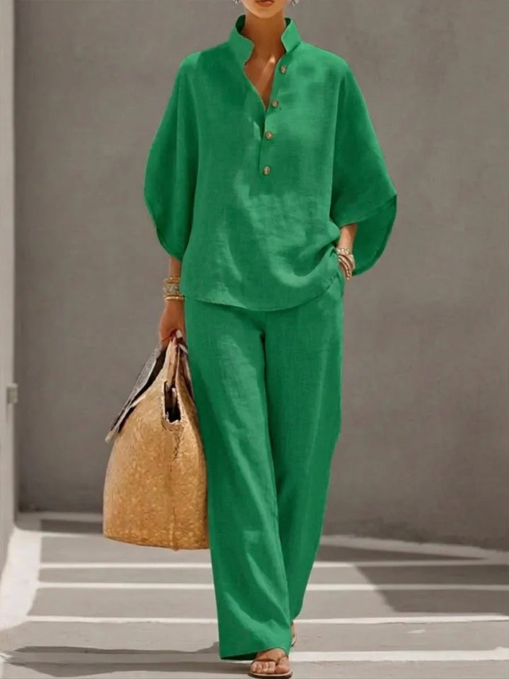 Maribel Breeze Linen Blend Two-Piece Set